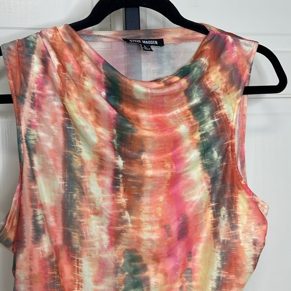 Steve Madden Women's Dahlia Cowl Neck Sleeveless Bodysuit Size L Mobwife - Picture 2 of 13